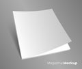 3D blank brochure cover on gray