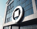 3D blank logo mockup on modern building exterior Royalty Free Stock Photo