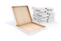 3d blank packing boxes for pizza Royalty Free Stock Photo