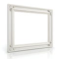 3D blank quote frame icon isolated on white background