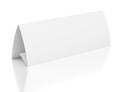 3d blank table paper card on white