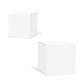 3D blank white product packaging boxes isolated. Vector Royalty Free Stock Photo