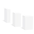 3D blank white product packaging boxes isolated. Vector Royalty Free Stock Photo