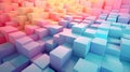 3d block abblue, pink, and green cubes of colorful cubes, color field explorations, stract background pastel Royalty Free Stock Photo
