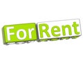 3D Block Button For Rent text