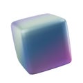 3d block object metal cube abstract geometric shape. Realistic glossy gradient luxury template decorative design illustration.