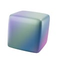 3d block object metal cube abstract geometric shape. Realistic glossy gradient luxury template decorative design illustration.