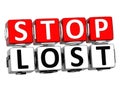 3D Block Red Text STOP LOST over white background. Royalty Free Stock Photo