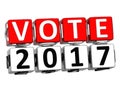 3D Block Red Text VOTE 2017 over white background.