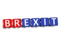 3D Block Text BREXIT over white background. Royalty Free Stock Photo