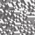 3d blocks structure background. Black and white grainy design. Stippling effect. Vector illustration. Pointillism pattern