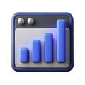 3d blue bar chart illustration with increasing bars on white background graph data Royalty Free Stock Photo