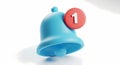 Notification bell icon with red alert Royalty Free Stock Photo