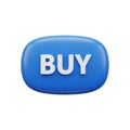 3D Blue Buy Button with White Text on a White Background shopping commerce Royalty Free Stock Photo