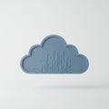 A 3D blue cloud shape with embedded circuit patterns on a light gray background. The Royalty Free Stock Photo