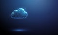 3D blue cloud. Weather patterns, precipitation, climate monitoring, digital data, information storage, cloud computing Royalty Free Stock Photo
