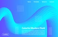 3D Blue Color Background of modern fluid. Landing page design. Fluid Shape Vector Form. 3D Poster for website design.