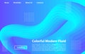 3D Blue Color Background of modern fluid. Landing page design. Fluid Shape Vector Form. 3D Poster for website design.