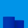 D blue cylinder podium minimal studio background. Royalty Free Stock Photo