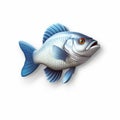 3d Blue Fish Icon With Americana Style For Casual Game Royalty Free Stock Photo