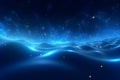 3d blue fractal background with stars and light swirl