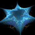 3d blue fractal object