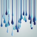 3D blue glossy paint drop blobs Royalty Free Stock Photo