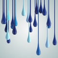3D blue glossy paint drop blobs Royalty Free Stock Photo