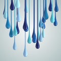 3D blue glossy paint drop blobs