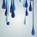 3D blue glossy paint drop blobs Royalty Free Stock Photo