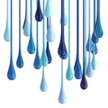 3D blue glossy paint drop blobs
