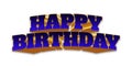 3D Blue and Gold Happy Birthday Lettering Royalty Free Stock Photo