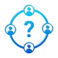 3D Blue Gradient Question Mark with User Ring Icon Royalty Free Stock Photo