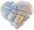 3D Blue Heart Illustration, inflated abstract heart balloon clipart