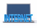 3D Blue Internet Word