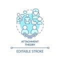 2D blue line icon attachment theory concept