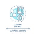 2D blue line icon learning theories concept