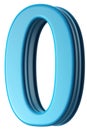 3D Blue Number Zero. Symbol Of Completeness And New Beginnings Isolated On Transparent Background Royalty Free Stock Photo