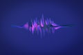 3d blue and pink sound wave on blue background for abstract background. illustration minimal style fluid wave background