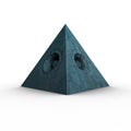 3d blue pyramid grunge old speaker sound system Royalty Free Stock Photo