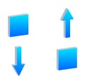 3D Blue Reorder Icon with Arrows and Squares Royalty Free Stock Photo