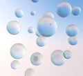 3D blue soap bubbles. 3D rendering. Royalty Free Stock Photo