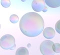 3D blue soap bubbles. 3D rendering. Royalty Free Stock Photo