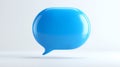 3D blue speech bubble chat icon isolated on a white background. Royalty Free Stock Photo