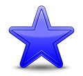 Nice illustration of a 3d look Blue star on white background. Royalty Free Stock Photo