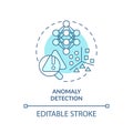 2D blue thin linear icon anomaly detection concept