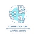 2D blue thin linear icon course structure concept Royalty Free Stock Photo