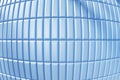 3d blue tile wall background with fisheye effect render. Abstract ceramic tiled grid pattern, distortion of rectangle Royalty Free Stock Photo