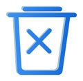 3D Blue Delete Trash Bin Icon Royalty Free Stock Photo