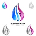 Water Drop, Oil, Gas, 3d blue water drop vector logo design Royalty Free Stock Photo